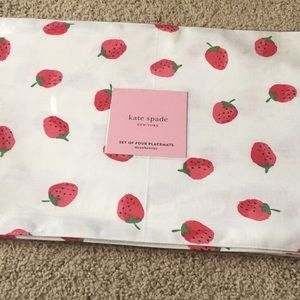 Kate Spade Set of 4 Strawberry Placemats
